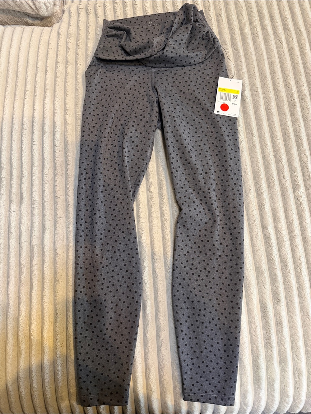Nike Gray Leggings with Black Polka Dots